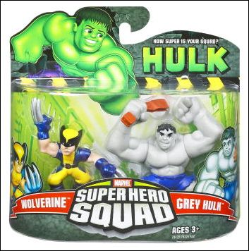 Hulk - Marvel Super Hero Squad  figure 5 Grey Hulk (Blue Pants)/Wolverine (Shiny)