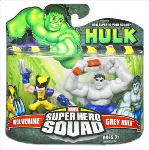 Hulk - Marvel Super Hero Squad  figure 5 Grey Hulk (Blue Pants)/Wolverine (Shiny)