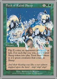 Magic the Gathering: Unglued (Base Set) card 57 Flock of Rabid Sheep