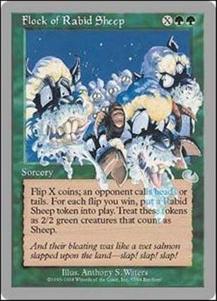 Magic the Gathering: Unglued (Base Set) card 57 Flock of Rabid Sheep