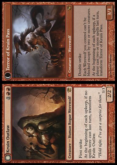 Magic the Gathering: Innistrad (Base Set) card 152 Kruin Outlaw / Terror of Kruin Pass