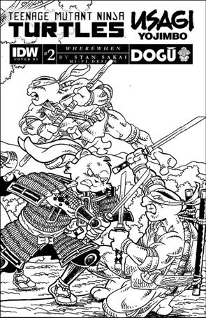 Teenage Mutant Ninja Turtles / Usagi Yojimbo: WhereWhen issue 2-C Stan Sakai Black and White 1:25 Cover