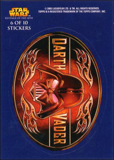 Star Wars: Revenge of the Sith (Sticker Subset) card 6 Darth Vader