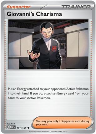 Pokemon: Scarlet & Violet - 151 (Base Set) card 161/165-B Giovanni's Charisma (Reverse Holofoil)