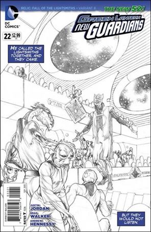 Green Lantern: New Guardians  issue 22-B Rags Morales 1:25 Connecting Sketch Cover