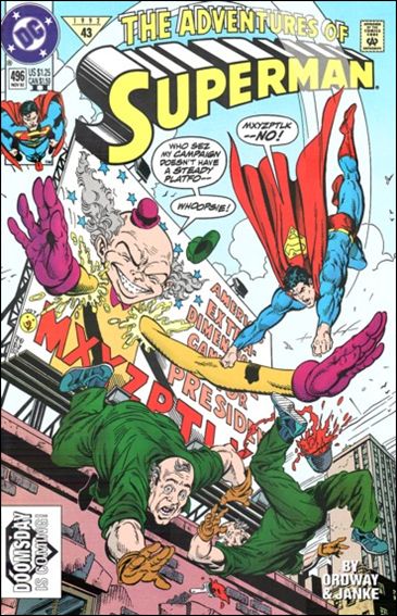 Adventures of Superman (1987) issue 496-B Yellow & White Logo Cover (2nd Printing)
