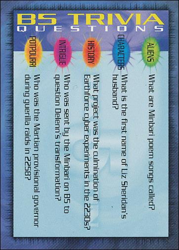 Babylon 5 Special Edition (Trivia Subset) card T-56 B5 Trivia Questions 56