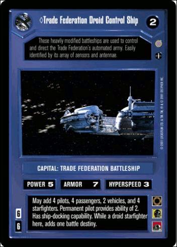 Star Wars: Coruscant Limited (Base Set) card 86 Trade Federation Droid Control Ship