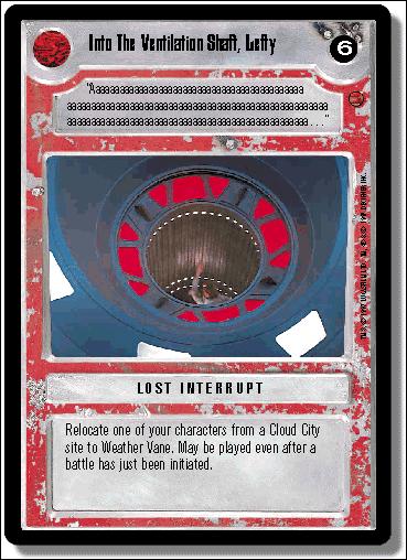 Star Wars: Cloud City Limited (Base Set) card 132 Into the Ventilation Shaft, Lefty
