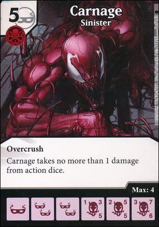 Marvel Dice Masters Amazing Spider-Man card 2 Carnage: Sinister