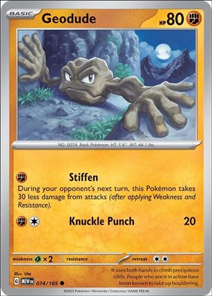 Pokemon: Scarlet & Violet - 151 (Base Set) card 074/165-B Geodude (Reverse Holofoil)