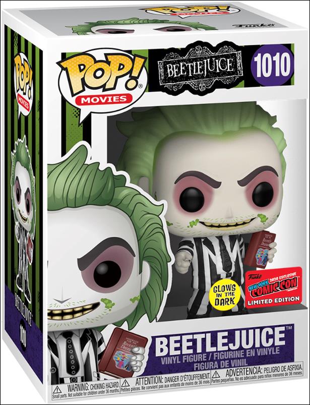 POP! Movies figure 1010 Beetlejucie (w/ Book) (GITD) NYCC 2019 Exclusive