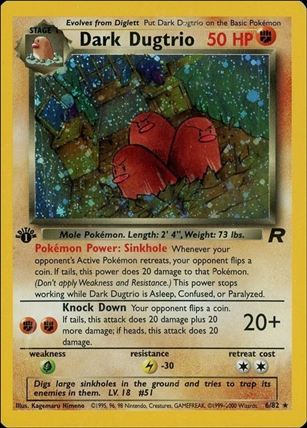 Pokemon: Team Rocket (Base Set) card 6 Dark Dugtrio (Holo) - 1st Edition