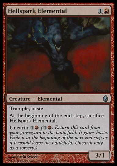 Magic the Gathering: Premium Deck Series: Fire & Lightning (Base Set) card 6 Hellspark Elemental