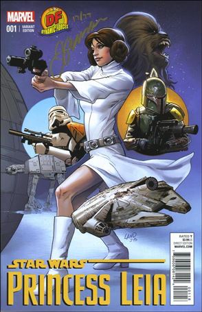Princess Leia issue 1-XE DF Cover (Signed in Gold by J. Ponsor) 1/77