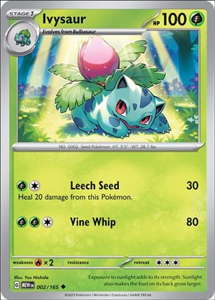 Pokemon: Scarlet & Violet - 151 (Base Set) card 002/165-B Ivysaur (Reverse Holofoil)