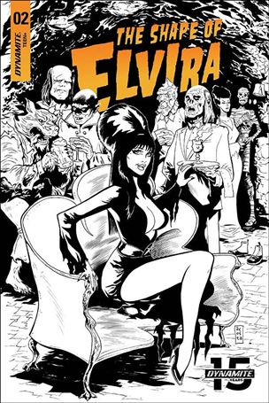 Shape of Elvira issue 2-G Dave Acosta 1:30 Black & White Cover