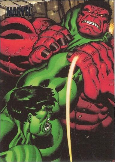 Marvel Heroes and Villains (Silver Foil Parallel Base Set) card 64 Hulk vs Red Hulk