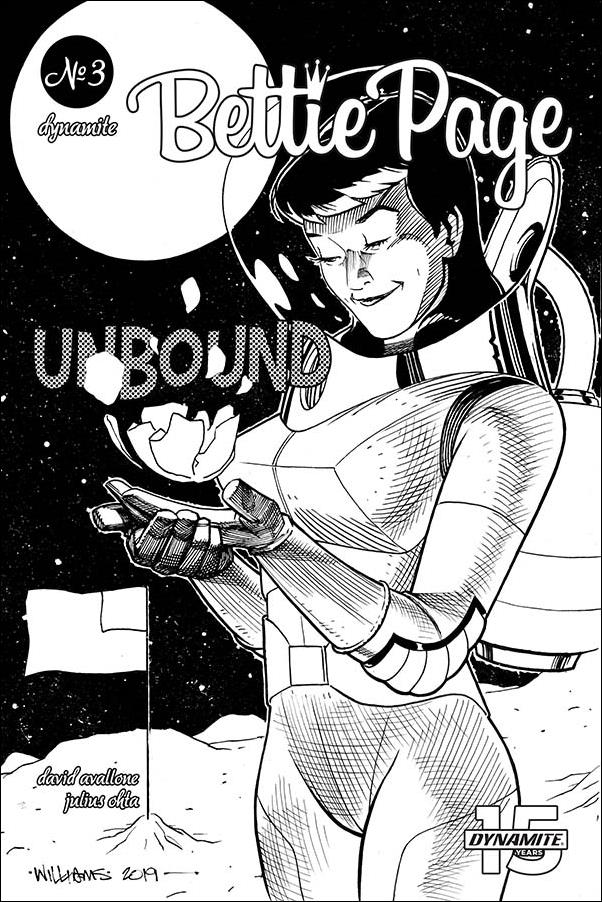 Bettie Page: Unbound issue 3-H David Williams 1:20 Black & White Cover