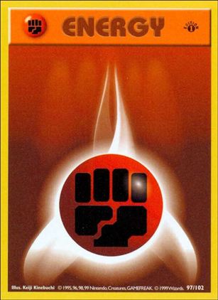 Pokemon (Base Set) card 97/102 Fighting Energy (1st Edition) - Shadowless