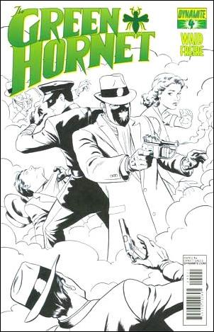 Green Hornet (2013) issue 4-C Paolo Rivera 1:xx Black & White Cover