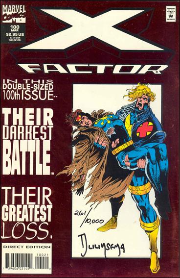 X-Factor (1986) issue 100-D DF Red Cover (Signed by Jan Duursema) 1/10000