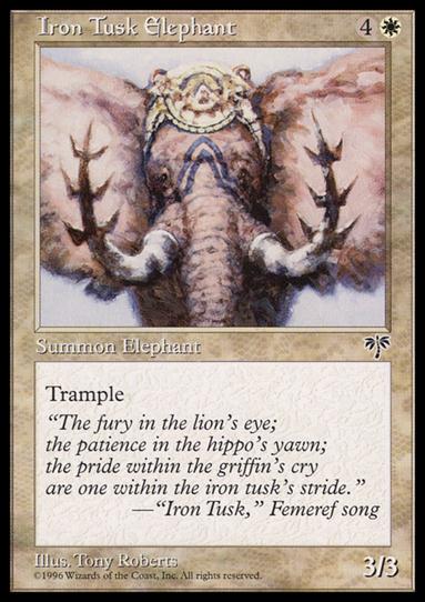 Magic the Gathering: Mirage (Base Set) card 22 Iron Tusk Elephant