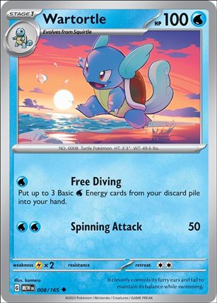 Pokemon: Scarlet & Violet - 151 (Base Set) card 008/165 Wartortle