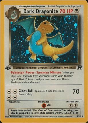 Pokemon: Team Rocket (Base Set) card 5 Dark Dragonite (Holo) - 1st Edition