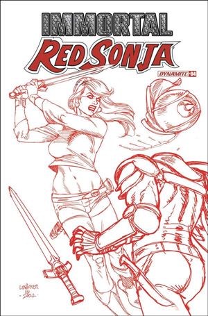 Immortal Red Sonja issue 4-J Joseph Michael Linsner 1:10 Red Line Art Cover