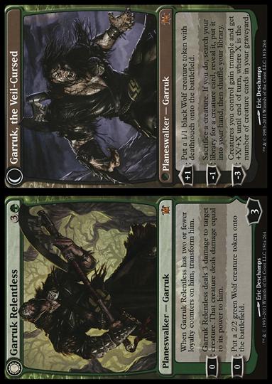 Magic the Gathering: Innistrad (Base Set) card 181 Garruk Relentless / Garruk, the Veil-Cursed