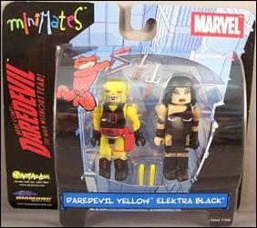Marvel Minimates figure 3-B Daredevil (Yellow Costume)/Elektra (Black Costume)