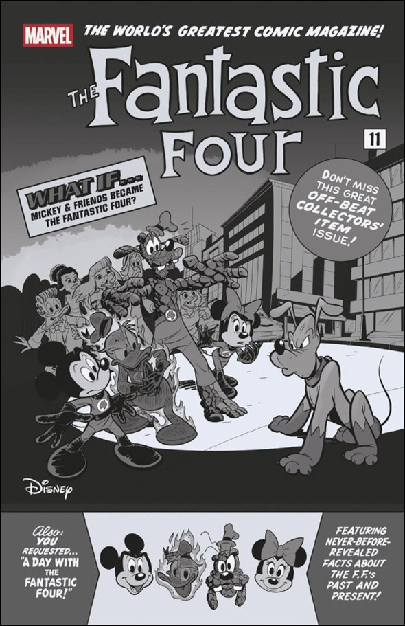 Fantastic Four (2022) issue 32-G Emilio Urbano Disney What If? B&W 1:100 Cover
