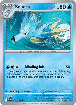Pokemon: Scarlet & Violet - 151 (Base Set) card 117/165-B Seadra (Reverse Holofoil)