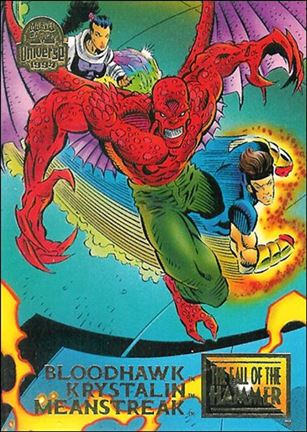Marvel Universe: Series 5 (Base Set) card 85 Bloodhawk, Krystalin & Meanstreak