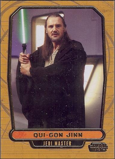Star Wars Galactic Files (Gold Foil Parallel Base Set) card 2 Qui-Gon Jinn Jedi Master