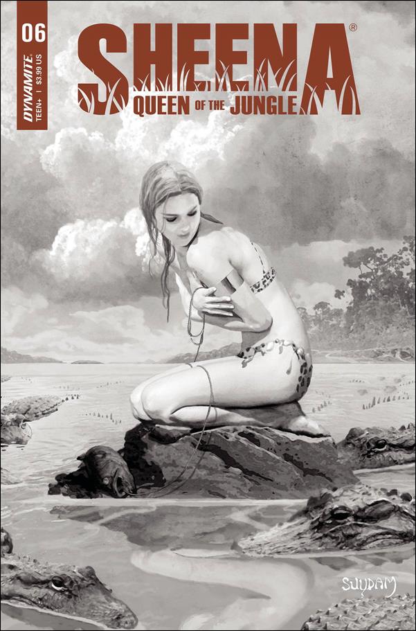 Sheena: Queen of the Jungle (2021) issue 6-M Arthur Suydam 1:30 Black & White Cover