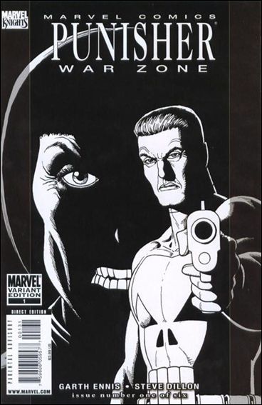 Punisher: War Zone (2009) issue 1-C Steve Dillon 1:100 Black & White Cover