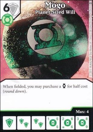 DC Comics Dice Masters War of Light card 92 Mogo: Planet-Sized Will