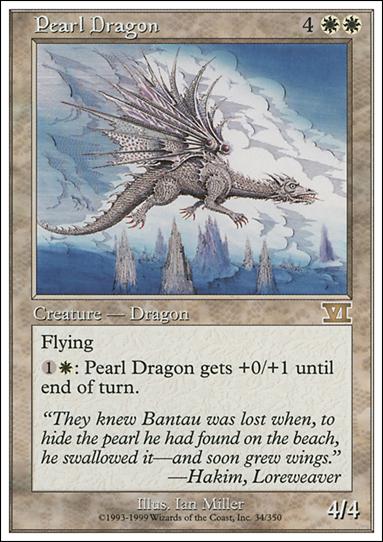 Magic the Gathering: 6th Edition (Base Set) card 34 Pearl Dragon