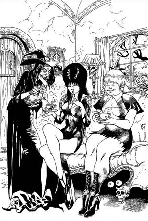 Elvira, Mistress of the Dark (2018) issue 10-J Roberto Castro 1:21 Black and White Virgin Cover