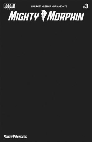 Mighty Morphin issue 3-C Black Blank Cover