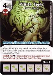 Marvel Dice Masters Amazing Spider-Man card 24 White Tiger: Razor Sharp
