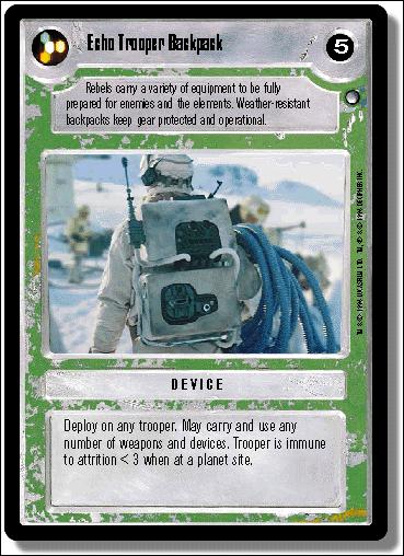 Star Wars: Hoth Limited (Base Set) card 110 Echo Trooper Backpack