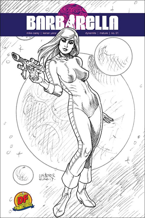 Barbarella (2017) issue 1-R Joseph Michael Linsner Dynamic Forces B&W Cover