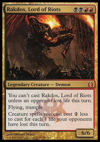 Magic the Gathering: Return to Ravnica (Base Set) card 187 Rakdos, Lord of Riots