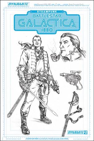 Steampunk Battlestar Galactica: 1880 issue 2-B Sergio Fernandez Davila 1:10 Starbuck Cover