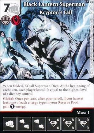 DC Comics Dice Masters War of Light card 141 Black Lantern Superman: Krypton's Fall
