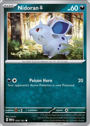Pokemon: Scarlet & Violet - 151 (Base Set) card 029/165-B Nidoran (F) (Reverse Holofoil)