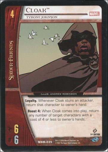 Web of Spider-Man VS System (Base Set) card 35 Cloak